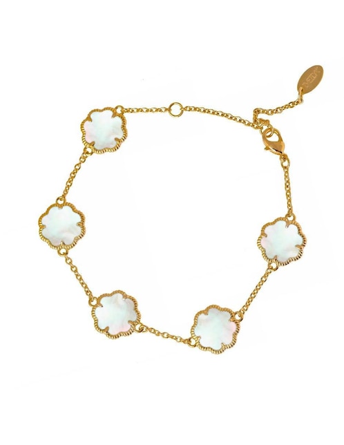 Pulsera Zvezda Trébol con acabado baño oro
