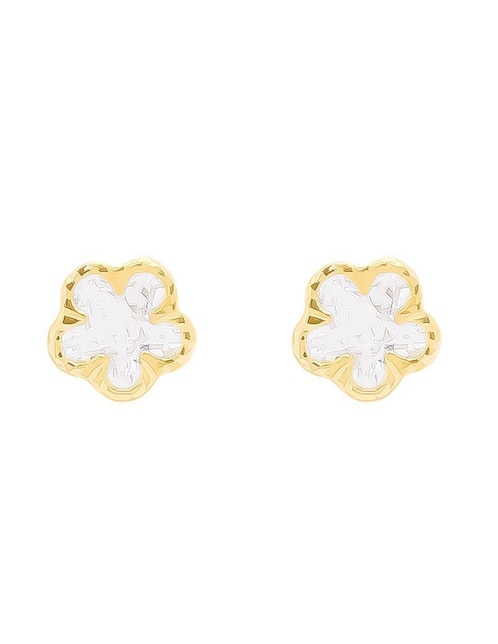 Broqueles de flor Oro Angelus de oro con acabado brillante zirconia