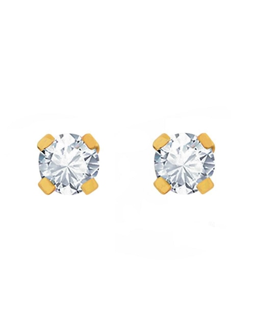Broqueles redondos Oro Angelus de oro con acabado pavé zirconia