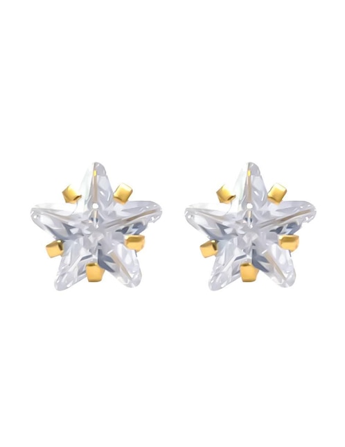 Broqueles de estrella Oro Angelus de oro 14 K acabado pavé zirconia