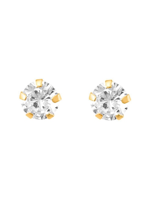 Broqueles circulares Oro Angelus de oro con acabado brillante zirconia