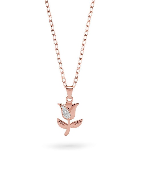 Collar con dije de flor de oro 10 K 1