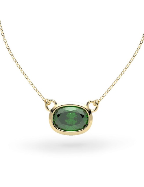 Collar con dije ovalado Amelie Joyas de oro 14 K