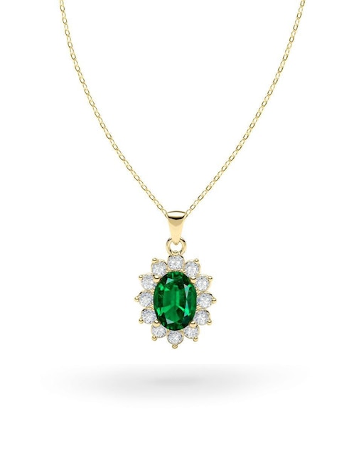 Collar con dije "de (si aplica)" ovalado amelie joyas sin colección "de" oro 14 k