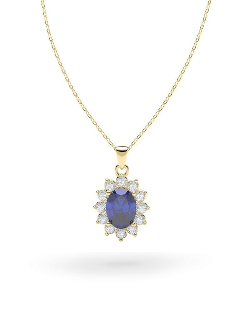 Collar con dije "de (si aplica)" ovalado amelie joyas sin colección "de" oro 14 k