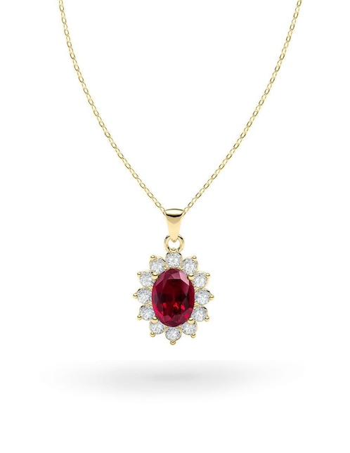 Collar con dije "de (si aplica)" ovalado amelie joyas sin colección "de" oro 14 k