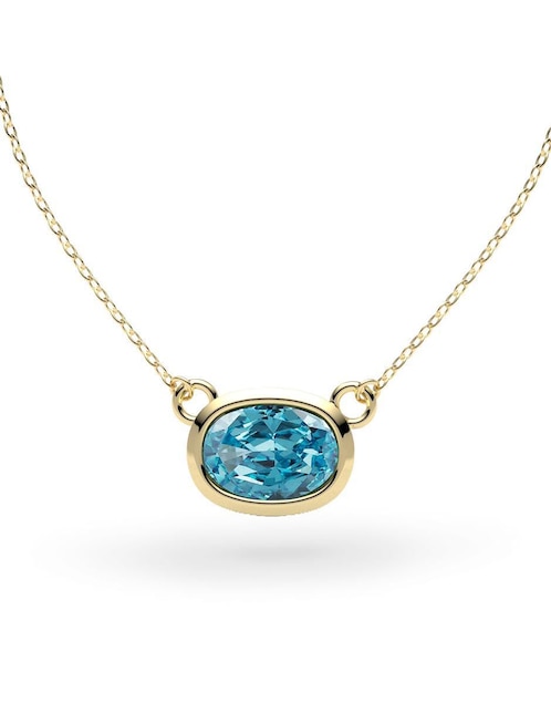 Collar con dije ovalado Amelie Joyas de oro 14 K