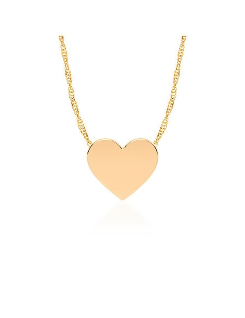Collar con dije de corazón Abba Joyas de oro 10 K