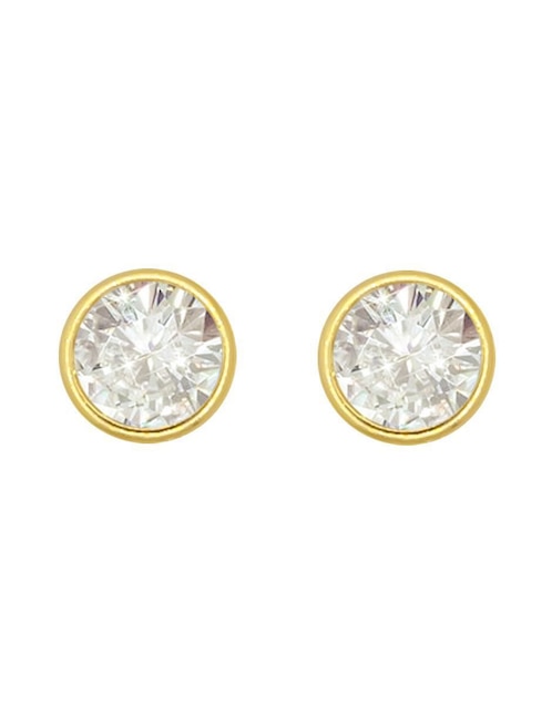 Broqueles circulares Oro Angelus de oro con acabado brillante zirconia