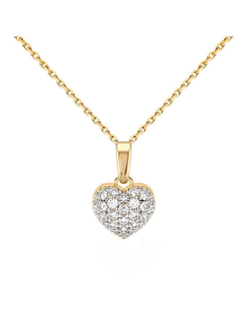 Collar con dije de corazón Abba Joyas de oro 10 K