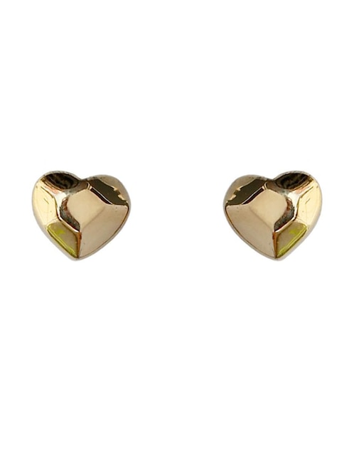 Aretes de corazón Sofia Blum de plata P 925 con acabado chapa de oro