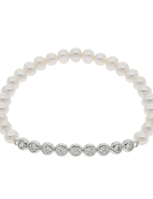 Pulsera Mayfer Joyería de plata con perla p 925 Nupcial
