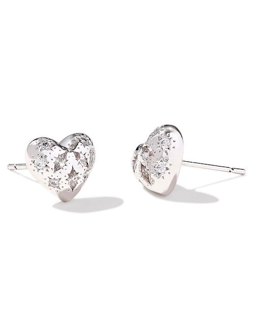 Imagen de producto ARETES DE CORAZÓN, SIN TAMAÑO, PLATEADO