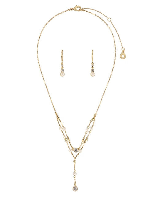 ANNE KLEIN Aretes y collar circulares Anne Klein Bay Breeze Bx F24 cristal