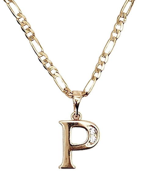 Collar con dije de letra p Moon Letras de oro laminado 10 K