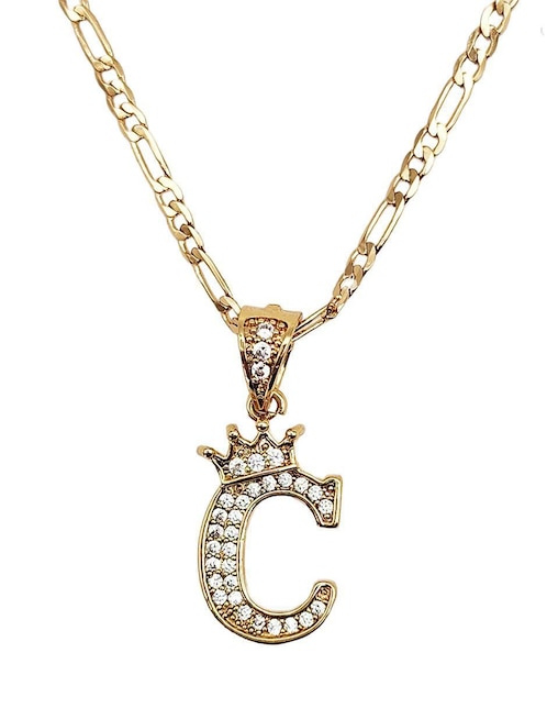 Collar con dije de letra c Moon Letras de oro laminado 10 K