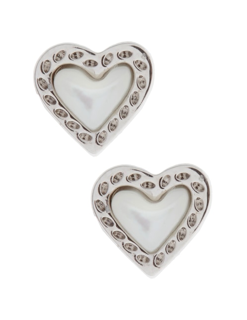 ARETES DE CORAZÓN AR, SIN TAMAÑO, BLANCO