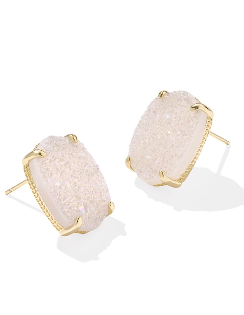 Aretes cortos ovalados Kendra Scott Emery con acabado lustre cuarzo