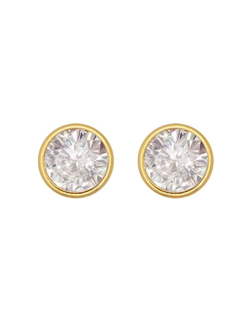 Broqueles circulares Oro Angelus de oro con acabado pavé zirconia
