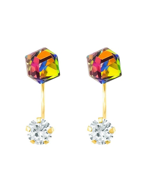 Broqueles cuadrados Oro Angelus de oro con acabado brillante zirconia