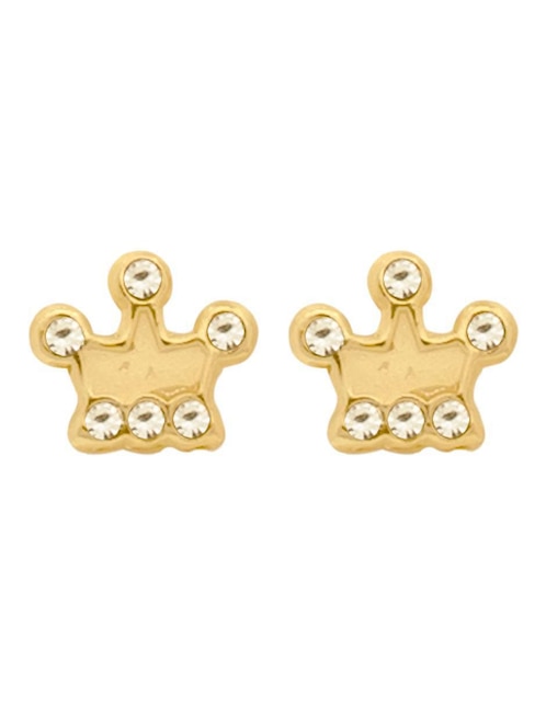 Broqueles de corona Oro Angelus de oro con acabado pavé zirconia