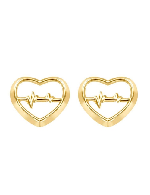 Broqueles de corazón Oro Angelus de oro con acabado brillante