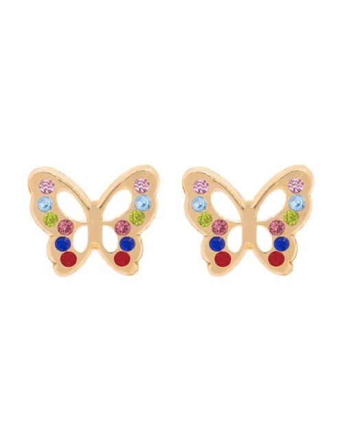 Broqueles de mariposa Oro Angelus de oro con acabado brillante zirconia