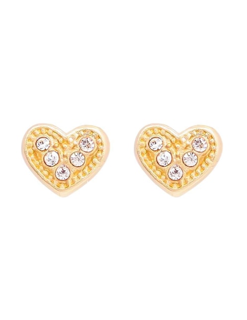 Broqueles de corazón Oro Angelus de oro con acabado brillante zirconia