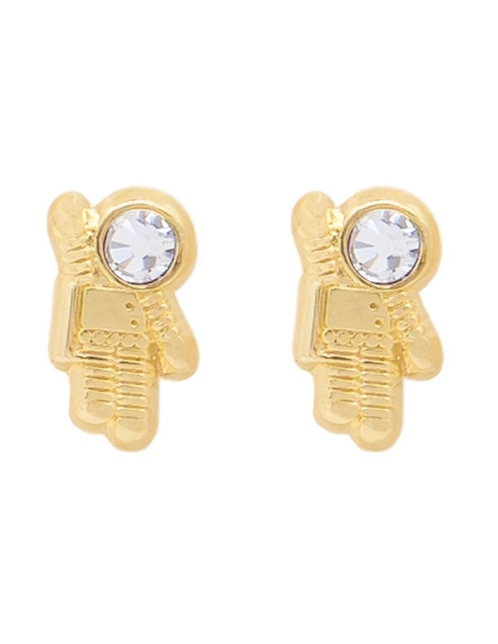 Broqueles Oro Angelus de oro con acabado brillante zirconia