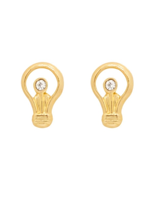 Broqueles Oro Angelus de oro con acabado brillante zirconia