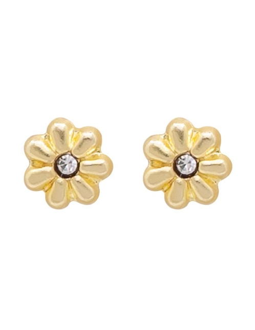 Broqueles de flor Oro Angelus de oro con acabado brillante zirconia