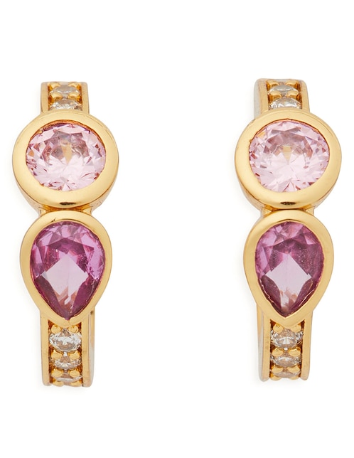 Aretes circulares Kate Spade Bubbly Bezel con acabado brillante zirconia cúbica
