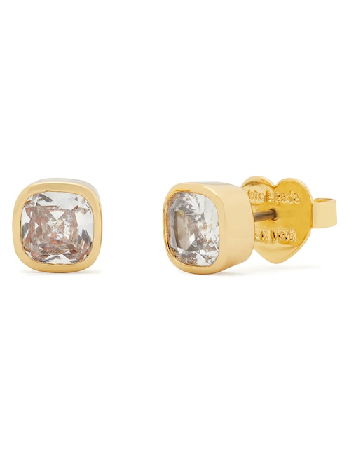 Broqueles cuadrados Kate Spade Bubbly Bezel con acabado brillante zirconia cúbica