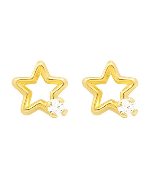 Broqueles de estrella Oro Angelus de oro con acabado pavé zirconia