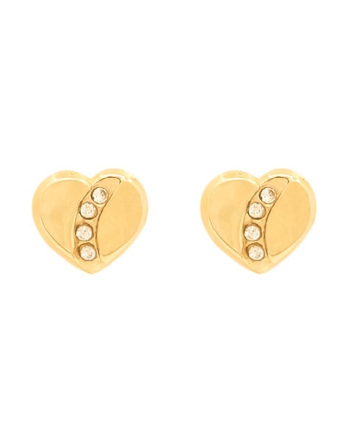 Broqueles de corazón Oro Angelus de oro con acabado brillante zirconia