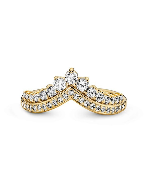 Anillo Pandora Timeless de plata P 925 zirconia cúbica con acabado baño de oro