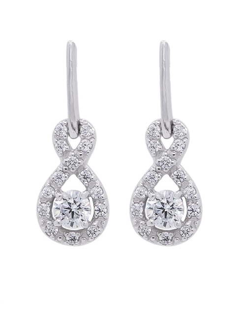 Aretes cortos Oro Angelus de plata P925 con acabado brillante zirconia