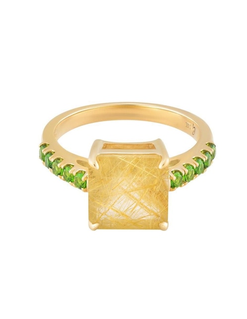 Anillo Gladkova Joyería 14 k de oro cuarzo brillante