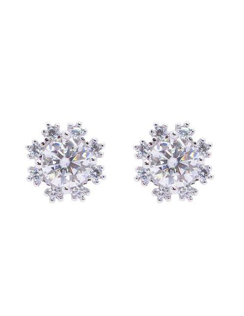 Broqueles circulares Oro Angelus de plata P 925 con acabado pavé moissanita