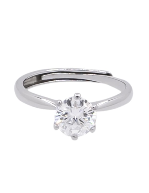 Anillo P 925 de plata moissanita brillante Anillo P 925 de plata moissanita brillante