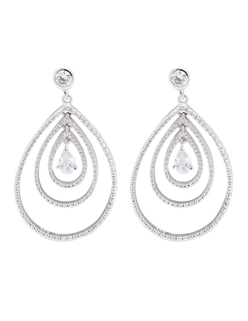 Aretes ovalados Oro Angelus de plata P 925 con acabado pavé zirconia