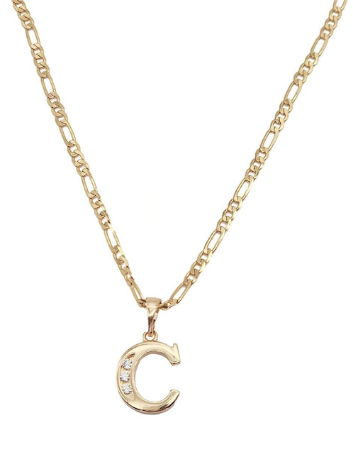 Collar con dije de letra c Moon Letras de oro laminado 10 K