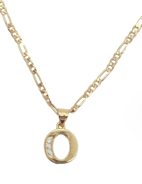 Collar con dije de letra o Moon Letras de oro laminado 10 K