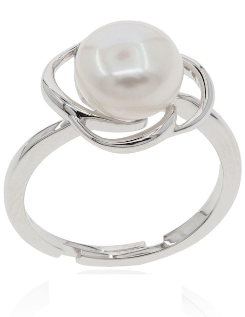 Anillo redondo MAYFER NUPCIAL de plata P 925 perla baño rodio Anillo redondo MAYFER NUPCIAL de plata P 925 perla baño rodio