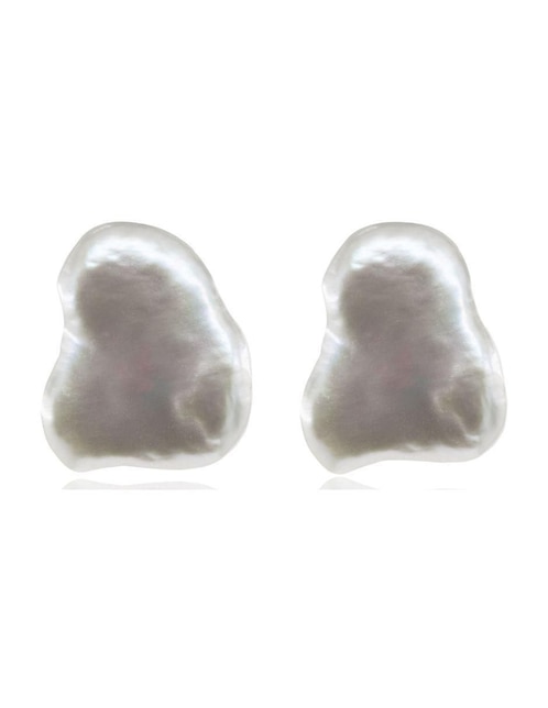 Aretes Mayfer Joyería de plata P 925 con acabado baño rodio perla