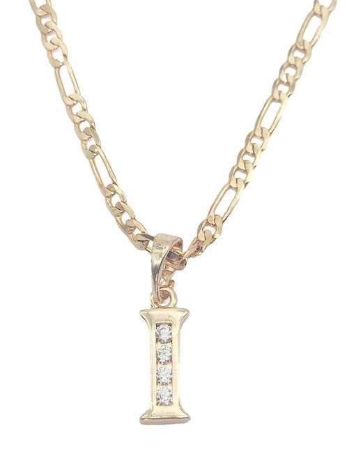 Collar con dije de letra i Letras de oro laminado 10 K