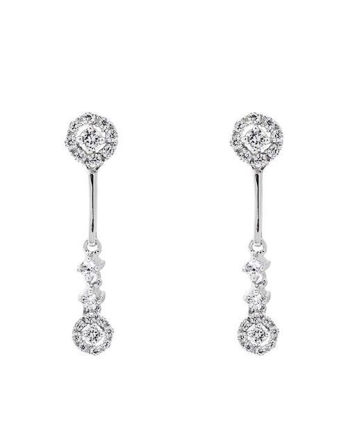 Aretes circulares Oro Angelus de plata P 925 con acabado pavé zirconia