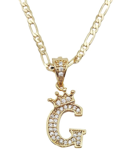 Collar con dije de letra g Moon Letras de oro laminado 10 K