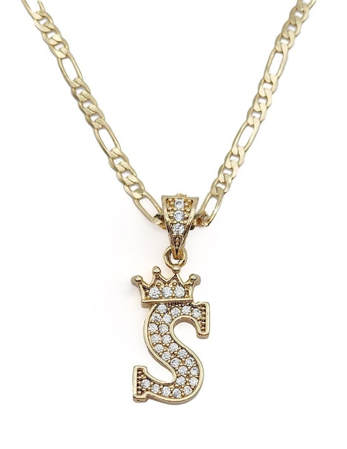 Collar con dije de letra s Moon Letras de oro laminado 10 K