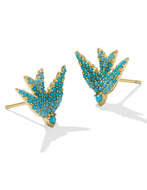 Broqueles de pájaro Kendra Scott con acabado baño de oro zirconia